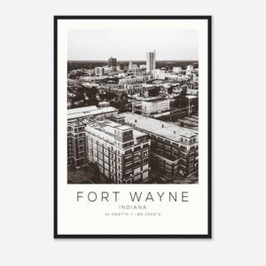 Fort Wayne Indiana Photo Travel Poster, Fort Wayne Travel Print, Minimalist Travel Print DS2
