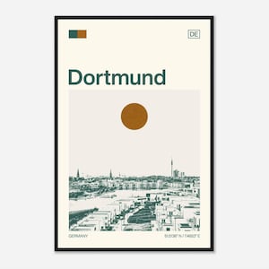 Dortmund Germany Minimalist Monochrome Travel Photo Poster