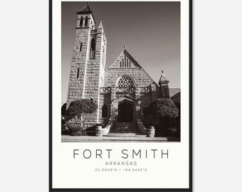 Fort Smith Arkansas Photo Travel Poster, Fort Smith Travel Print, Minimalist Travel Print