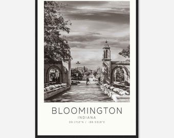 Bloomington Indiana Photo Travel Poster, Bloomington Travel Print, Minimalist Travel Print