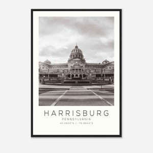Harrisburg Pennsylvania Photo Travel Poster, Harrisburg Travel Print, Minimalist Travel Print DS1