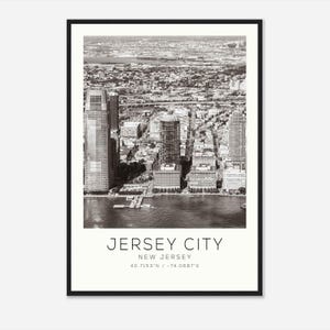 Jersey City New Jersey Photo Travel Poster, Jersey City Travel Print, Minimalist Travel Print DS1