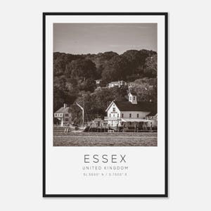 Essex United Kingdom Travel Photo Poster BW, Essex Travel Print, Minimalist Travel Poster Print