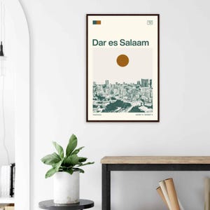 Dar Es Salaam Tanzania Minimalist Monochrome Travel Photo Poster