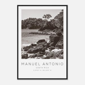 Manuel Antonio Costa Rica Reise Foto-Poster BW, Manuel Antonio Travel Print, Minimalistisches Reise Poster Druck