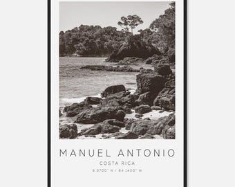 Manuel Antonio Costa Rica Travel Photo Poster BW, Manuel Antonio Travel Print, Minimalist Travel Poster Print