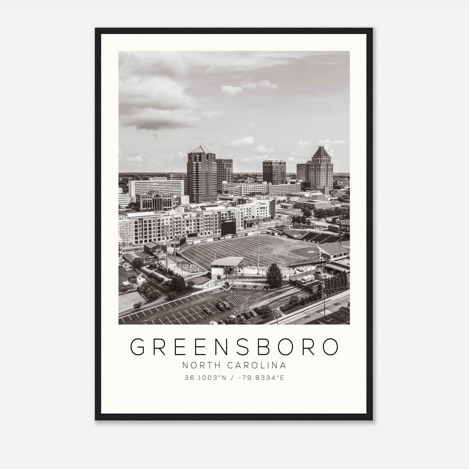 Greensboro North Carolina Photo Travel Poster, Greensboro Travel Print, Minimalist Travel Print DS1