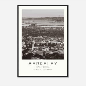 Berkeley California Photo Travel Poster, Berkeley Travel Print, Minimalist Travel Print
