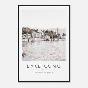 Comer See Italien Reise Foto Poster BW, Comer See Reise Druck, Minimalistisches Reise Poster Druck