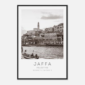 Jaffa Palestine Travel Photo Poster BW, Jaffa Travel Print, Minimalist Travel Poster Print