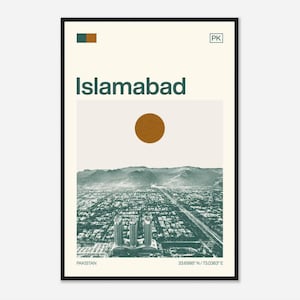 Islamabad Pakistan Minimalist Monochrome Travel Photo Poster