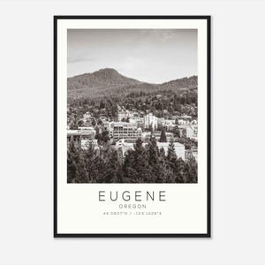 Eugene Oregon Photo Travel Poster, Eugene Travel Print, Minimalist Travel Print