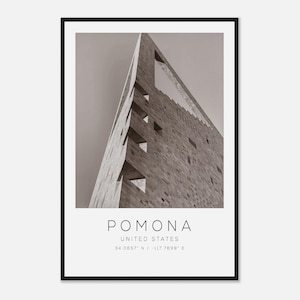 Pomona United States Travel Photo Poster BW, Pomona Travel Print, Minimalist Travel Poster Print