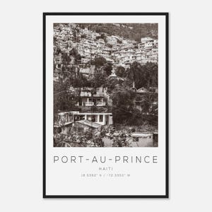 Port-au-Prince Haiti Travel Photo Poster BW, Port-au-Prince Travel Print, Minimalist Travel Poster Print