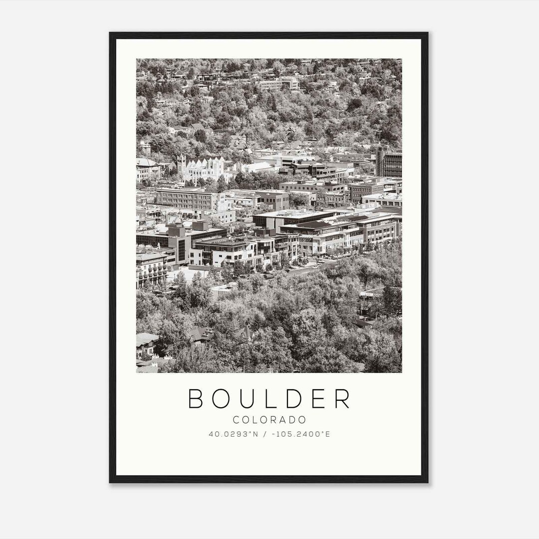 Boulder Colorado Photo Travel Poster, Boulder Travel Print, Minimalist ...
