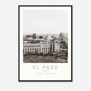 El Paso Texas DS1 Photo Travel Poster, El Paso Texas Travel Print, Minimalist Travel Print