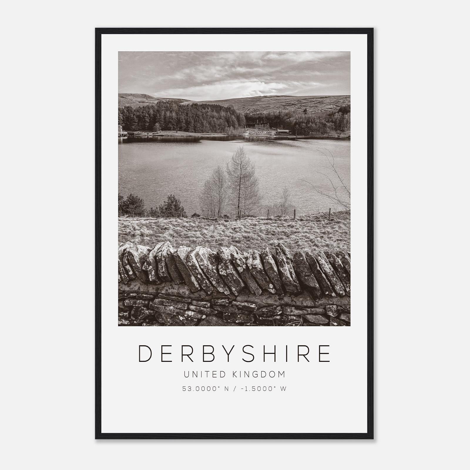 ダービーシャー イギリス 旅行写真ポスター 白黒、ダービーシャー 旅行