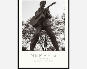 Memphis Tennessee Photo Travel Poster, Memphis Travel Print, Minimalist Travel Print DS6