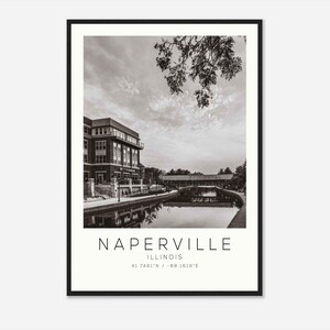 Naperville Illinois Photo Travel Poster, Naperville Travel Print, Minimalist Travel Print
