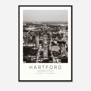 Hartford Connecticut DS2 Photo Travel Poster, Hartford Connecticut Travel Print, Minimalist Travel Print