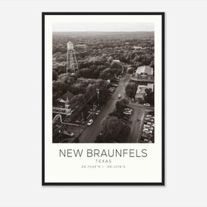New Braunfels Texas Photo Travel Poster, New Braunfels Travel Print, Minimalist Travel Print