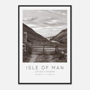 Isle Of Man United Kingdom Travel Photo Poster BW, Isle Of Man Travel Print, Minimalist Travel Poster Print