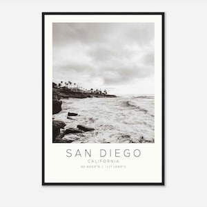 San Diego DS1 Photo Travel Poster, San Diego Travel Print, Minimalist Travel Print