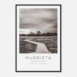 Murrieta United States Travel Photo Poster BW, Murrieta Travel Print, Minimalist Travel Poster Print
