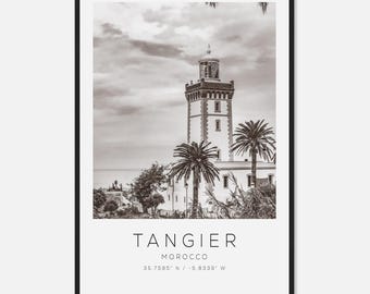 Tangier Morocco Travel Photo Poster BW, Tangier Travel Print, Minimalist Travel Poster Print