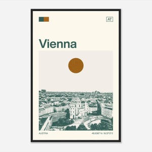 Vienna Austria Minimalist Monochrome Travel Photo Poster