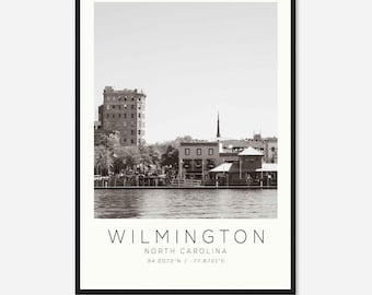 Wilmington North Carolina Photo Travel Poster, Wilmington Travel Print, Minimalist Travel Print