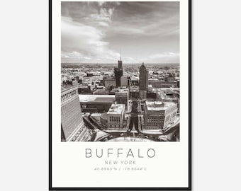 Buffalo New York Photo Travel Poster, Buffalo New York Travel Print, Minimalist Travel Print DS1