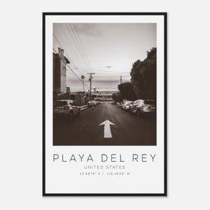Playa del Rey United States Travel Photo Poster BW, Playa del Rey Travel Print, Minimalist Travel Poster Print