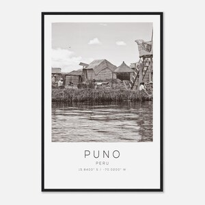 Puno Peru Travel Photo Poster BW, Puno Travel Print, Minimalist Travel Poster Print