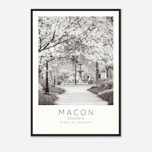 Macon Georgia Photo Travel Poster, Macon Travel Print, Minimalist Travel Print