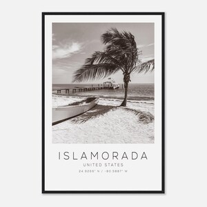 Islamorada United States Travel Photo Poster BW, Islamorada Travel Print, Minimalist Travel Poster Print