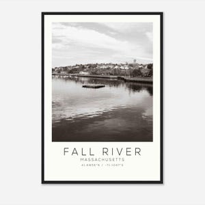 Fall River Massachusetts Foto Reiseplakat, Fall River Reisedruck, minimalistischer Reisedruck