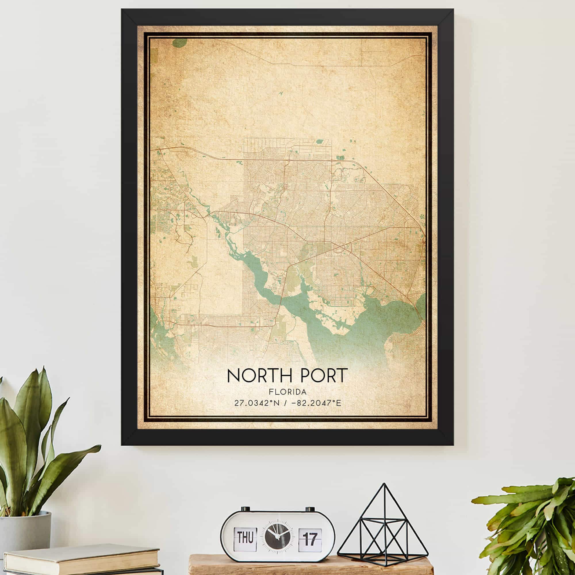 Vintage North Port Florida Map Print Poster Custom Map Art - Etsy