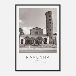 Ravenna Italy Travel Photo Poster BW, Ravenna Travel Print, Minimalist Travel Poster Print