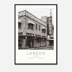 Laredo Texas Photo Travel Poster, Laredo Travel Print, Minimalist Travel Print