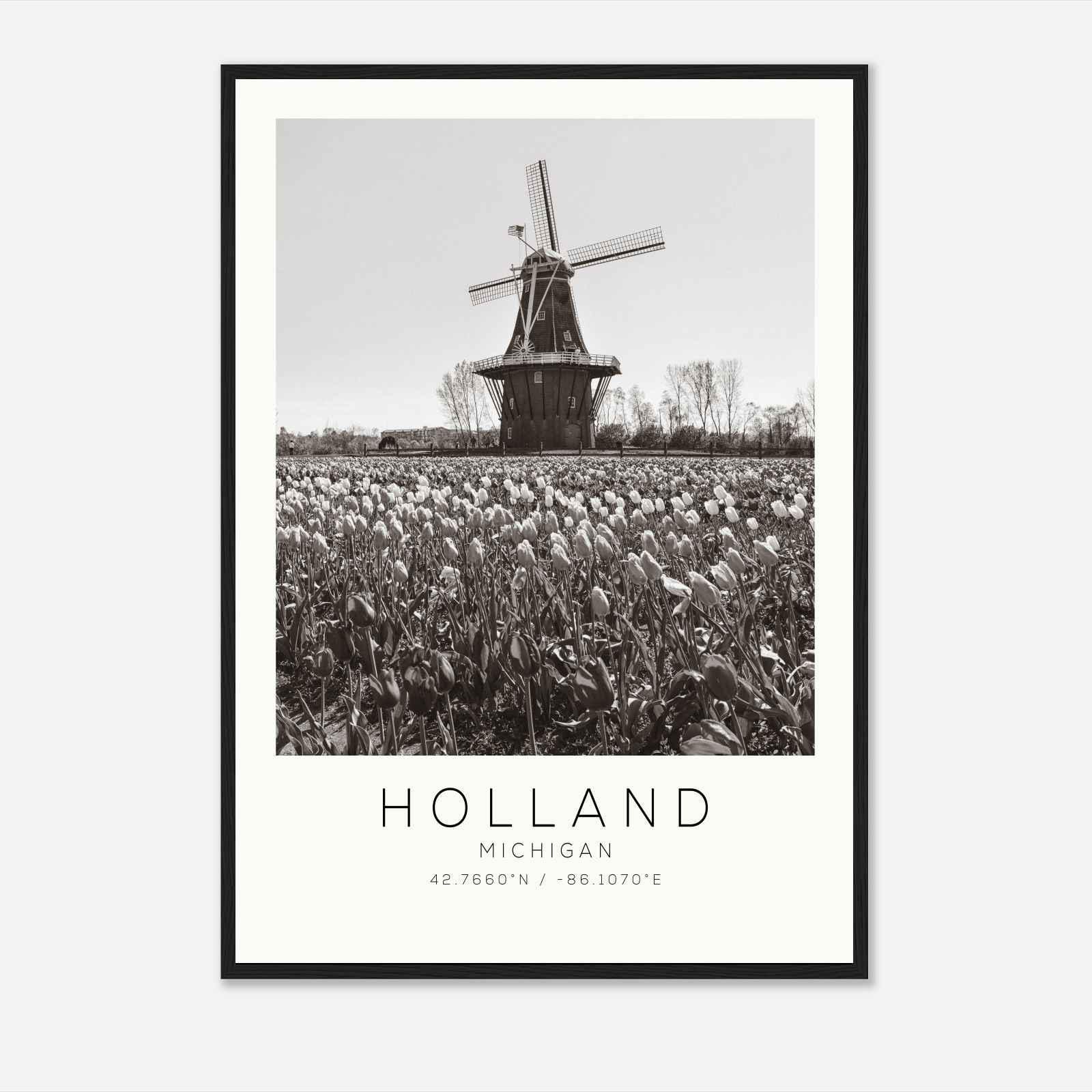 Holland Michigan Photo Travel Poster, Holland Travel Print, Minimalist Travel Print