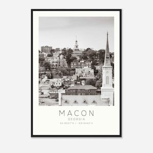 Macon Georgia Photo Travel Poster, Macon Travel Print, Minimalist Travel Print DS1