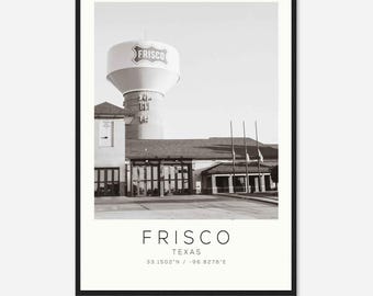 Frisco Texas Photo Travel Poster, Frisco Travel Print, Minimalist Travel Print