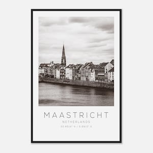 Maastricht Netherlands Travel Photo Poster BW, Maastricht Travel Print, Minimalist Travel Poster Print