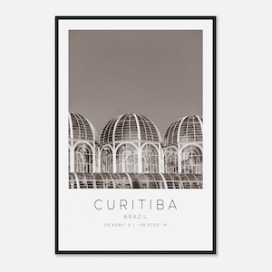 Curitiba Brazil Travel Photo Poster BW, Curitiba Travel Print, Minimalist Travel Poster Print