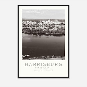 Harrisburg Pennsylvania Photo Travel Poster, Harrisburg Travel Print, Minimalist Travel Print DS2