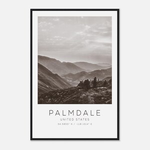 Palmdale United States Travel Photo Poster BW, Palmdale Travel Print, Minimalist Travel Poster Print