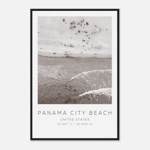 Panama City Beach United States Travel Photo Poster BW, Panama City Beach Travel Print, Minimalist Travel Poster Print