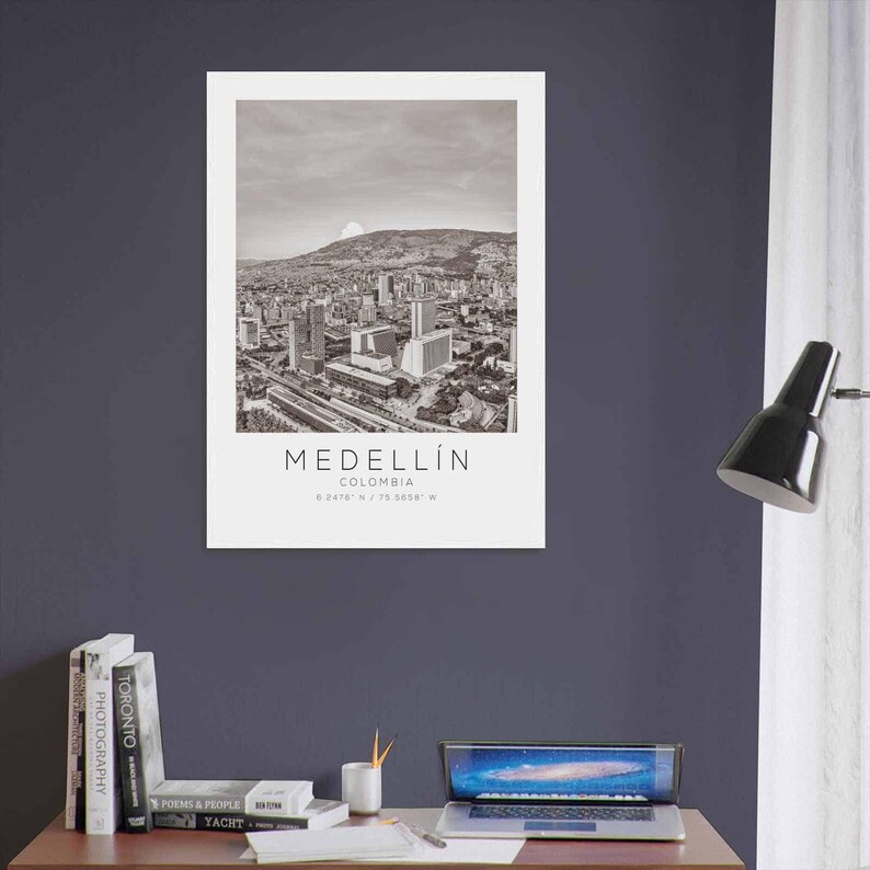 Medellin Colombia Travel Photo Poster BW, Medellin Travel Print