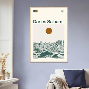 Dar Es Salaam Tanzania Minimalist Monochrome Travel Photo Poster